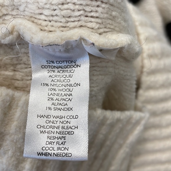 LOFT White Turtleneck Sweater with Fringe Design - Picture 8 of 8